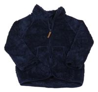 Tmavomodrá chlpatá prepínaci mikina H&M