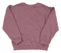 Staroružová mikina so srdíčkem/kapsičkou H&M