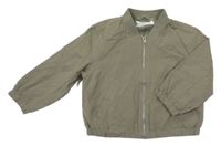 Khaki lněný podšitý bomber H&M