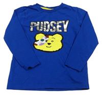 Kobaltově modré triko s Pudsey z překlápěcích flitrů George