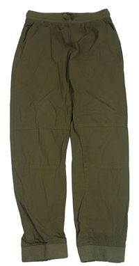Khaki plátenné jogger nohavice Denim Co.