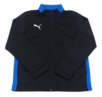 Tmavomodro-safírová sportovní mikina s logem Puma 