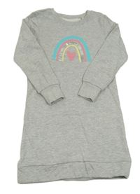 Sivé teplákové šaty s dúhou Lily & Dan