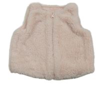 Svetloružová kožušinová vesta Peacocks