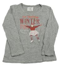 Šedé melírované triko s holčičkou H&M