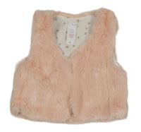 Svetloružová kožušinová podšitá vesta C&A