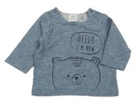 Modré melírované triko s medvídkem Topolino