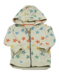 Béžová propínací mikina s hvězdičkami a kapucí M&S