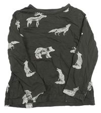 Šedé triko se zvířátky Tu