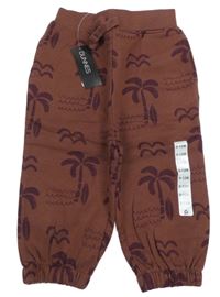 Nové - Hnědé tepláky s palmami Dunnes