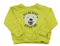 Limetková ovesize mikina s medvedíkom Lupilu