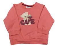 Korálová mikina s medvedíkom Ergee