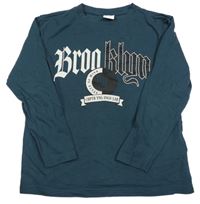 Petrolejové triko s nápisy Chapter young 