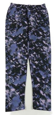 Čierno-fialové vzorované športové legíny Y.F.K.