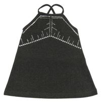 Tmavosivé šaty s kamienkami