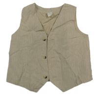 Béžová lněná vesta H&M