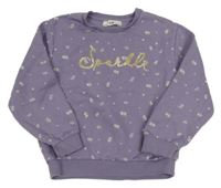 Levandulová mikina s kvietkami a nápisom C&A