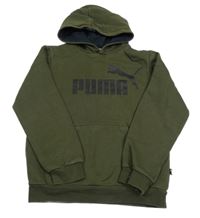 Khaki mikina s logem a kapucí Puma