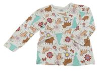 Biele tričko so zvieratkami Mini Cudles