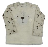 Smotanová chlpatá mikina s medvedíkom Kiki&Koko