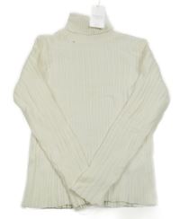 Nové - Smotanový rebrovaný ľahký sveter s rolákom Nutmeg