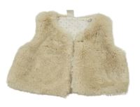 Béžová kožušinová podšitá vesta H&M