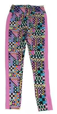 Farebné kockované športové legíny Dunnes