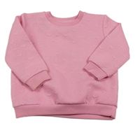 Ružová vzorovaná mikina so srdiečkami Matalan