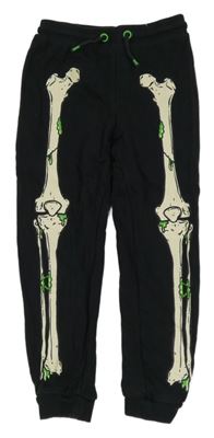 Černé tepláky s kostmi Tu