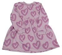 Ružové teplákové šaty so srdiečkami Dunnes