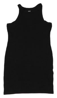 Čierne rebrované šaty H&M