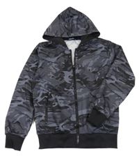 Šedo-černá army propínací mikina s kapucí Run Boy