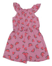Růžový kraťasový overal s melouny Primark