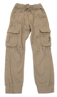Béžové cargo cuff slim rifle Okaidi