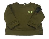 Tmavokhaki funkční sportovní mikina s logem UNDER ARMOUR