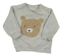 Svetlosivá melírovaná mikina s medvedíkom M&S