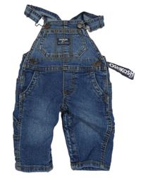 Nové - modré rifľové na traké nohavice s nášivkou OshKosh