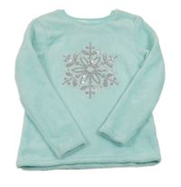 Mátová plyšová pyžamová mikina s vločkou z flitrů PRIMARK