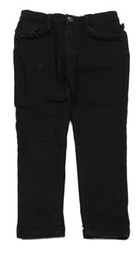 Černé skinny rifle s volánky Denim Co.