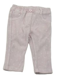 Svetloružové bodkovaná é rebrované zamatové tregíny Benetton