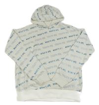 Bílá mikina s nápisy a kapucí C&A