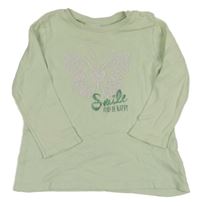 Světlezelené triko s motýlkem Topomini