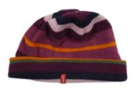 Vínovo-tmavovínovo-pruhovaná fleecová čapica ESPRIT