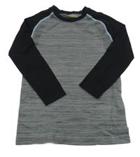 Sivo-čierne melírované thermo tričko POCOPIANO