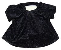 Černé třpytivé sametové crop tričko ZARA