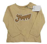 Nové - béžové triko s nápisem Tu