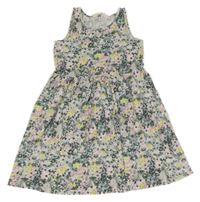 Biele kvietkovane šaty s motýlikmi H&M