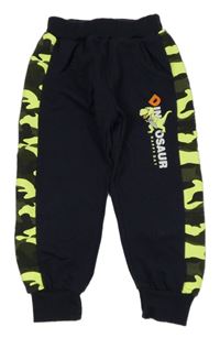 Tmavomodro-army tepláky s dinosaurem