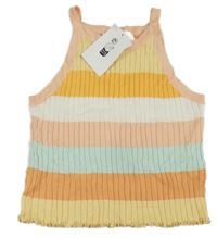 Nové - farebný pruhovaný rebrovaný úpletový top H&M