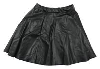 Čierna koženková kolová sukňa H&M